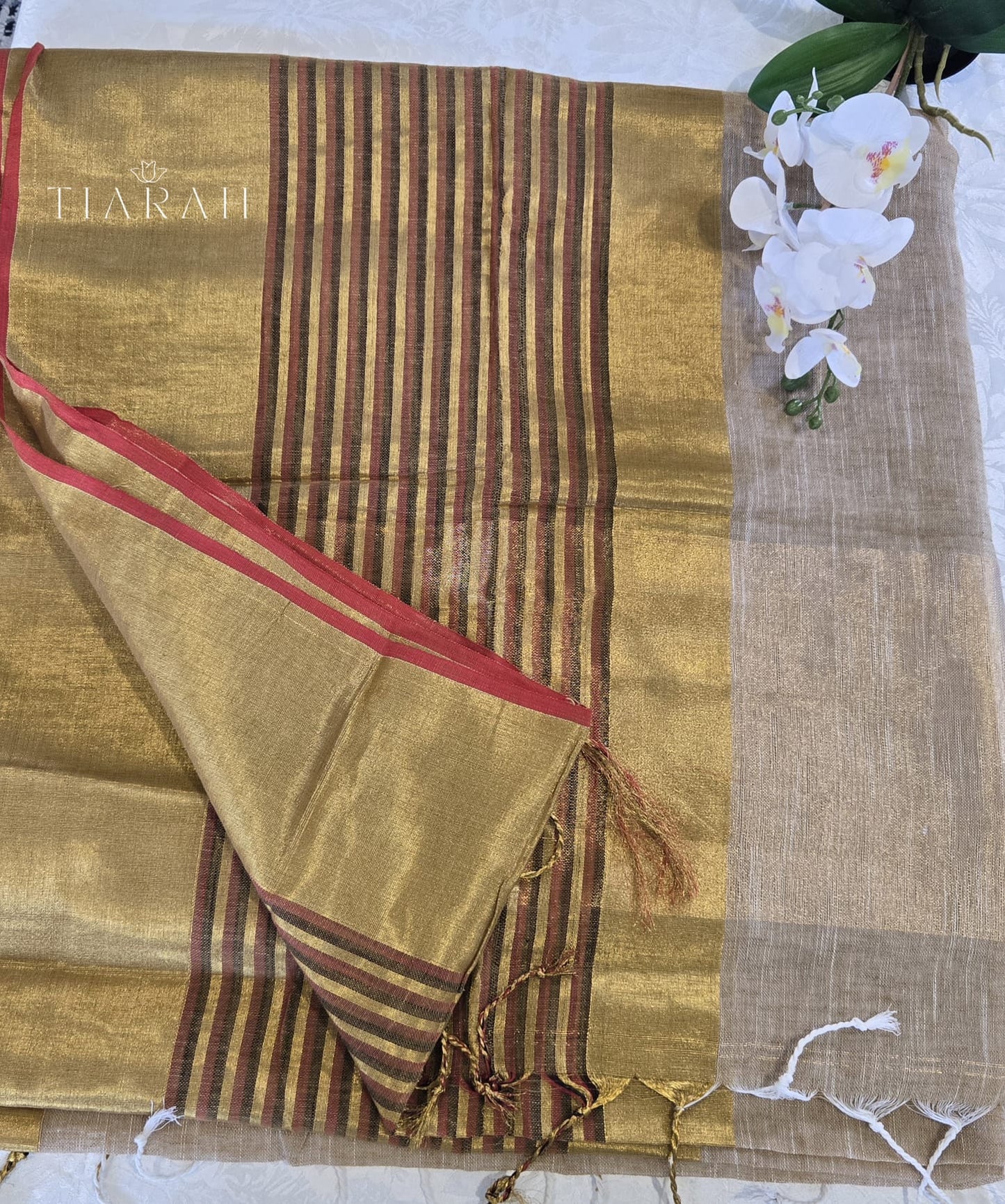 Linen Cotton Kasavu Saree