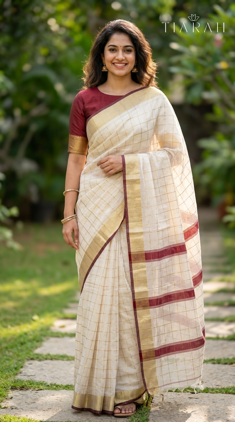 Chanderi Cotton Kasavu Saree