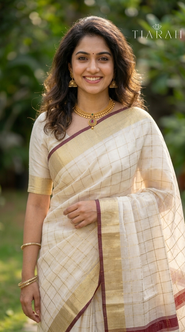Chanderi Cotton Kasavu Saree