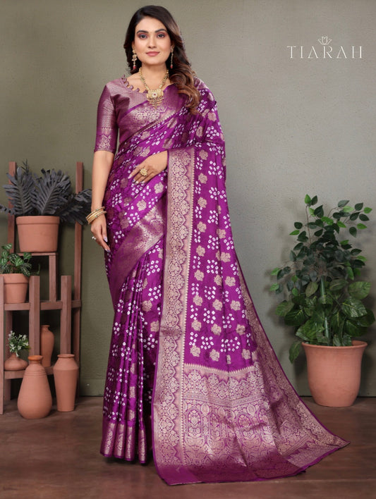 Bandhej Silk Saree