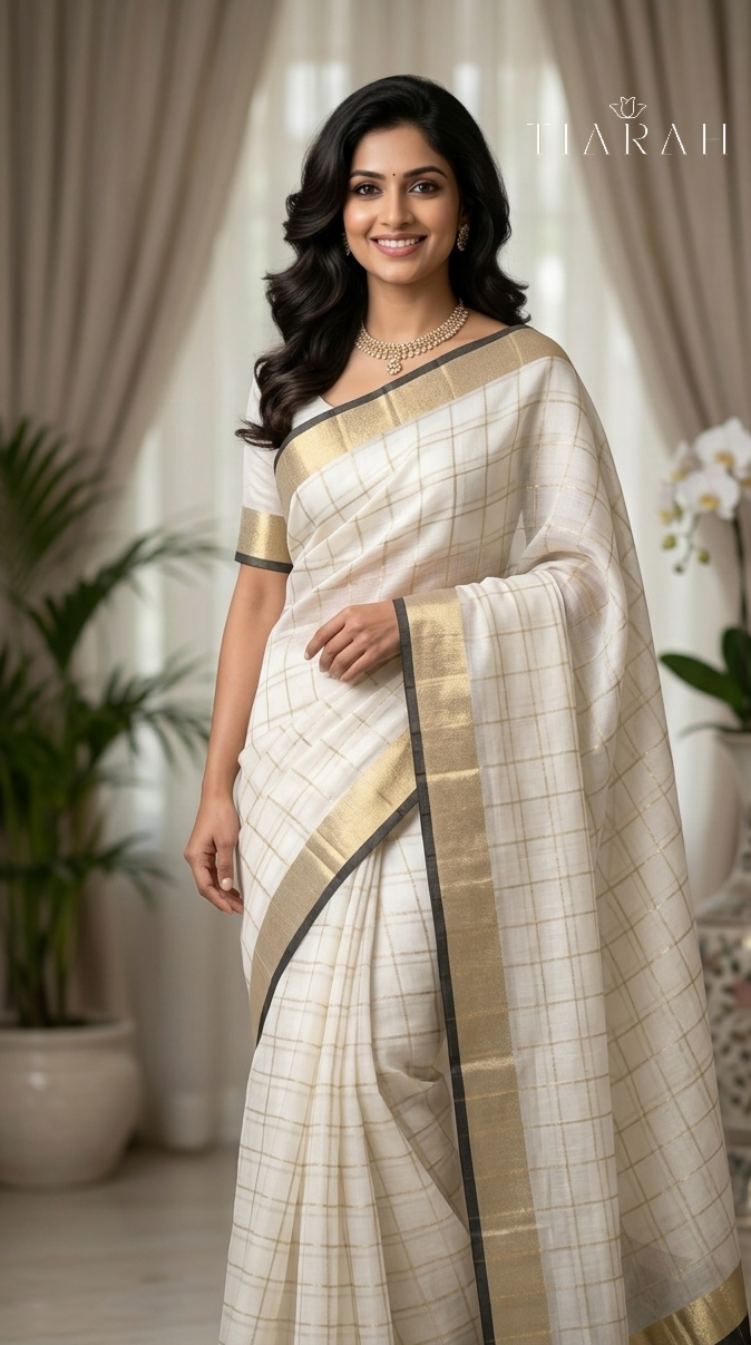 ✨️ Chanderi Cotton Kasavu Saree ✨️
