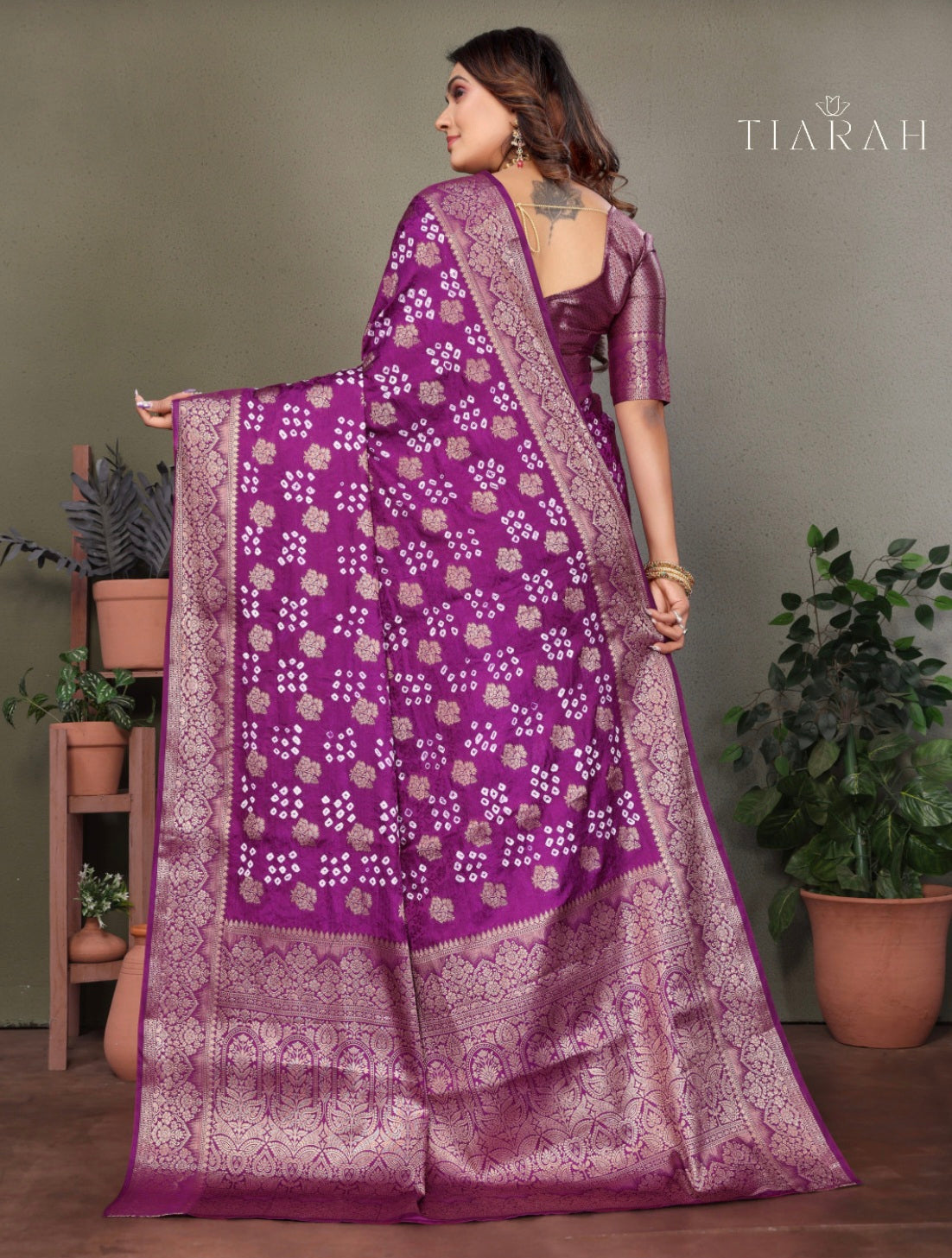 Bandhej Silk Saree