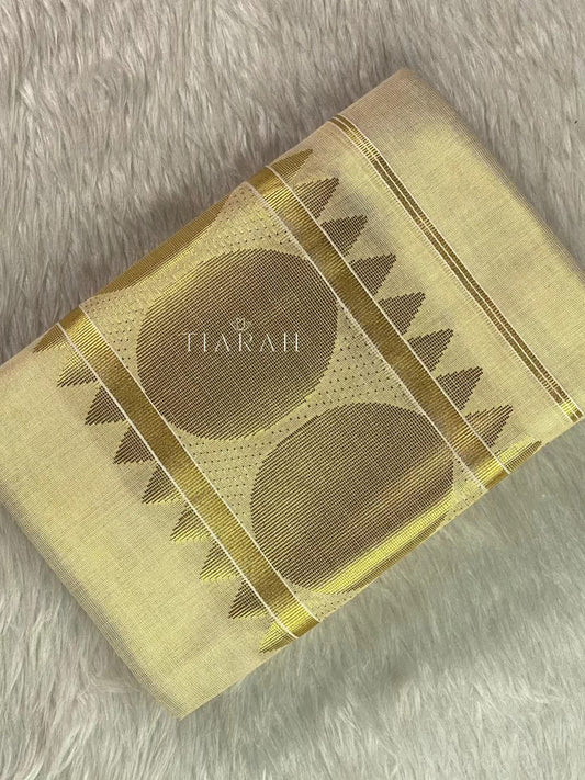 Kerala Kasavu Tissue Set Mundu
