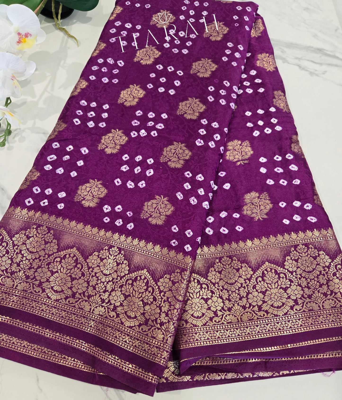 Bandhej Silk Saree